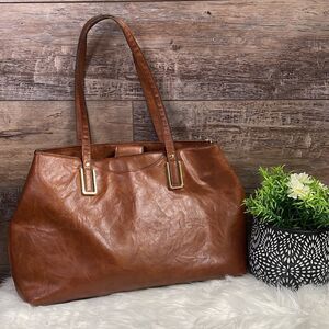 Bueno Brown Shoulder Bag Brown Faux Leather